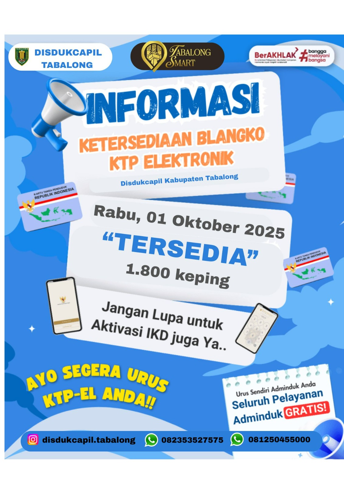 Informasi Ketersediaan Blanko KTP EL